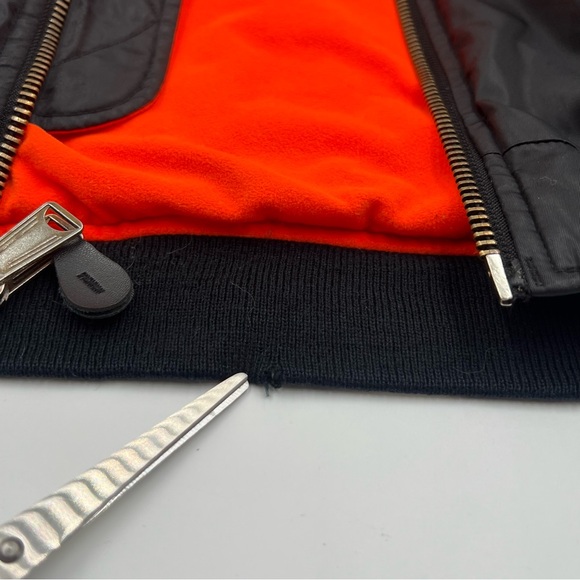 Vintage 70’s Elk‎ Mont MA-1 flight jacket size L black and orange. Ribbed collar - Picture 13 of 15